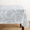 Threadmade Home Savannah Boho Paisley Printed Vinyl Indoor/Outdoor Tablecloth, Gray - 52"W x 52"L Square